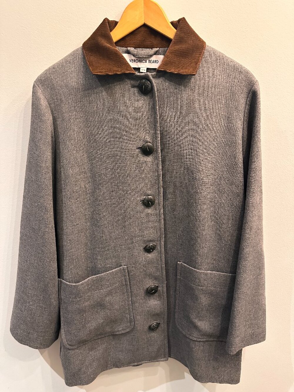 Veronica Beard "Freya" Dickey Barn Coat in Medium Heather Grey